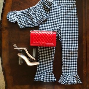 Gingham Two piece Crop Set!